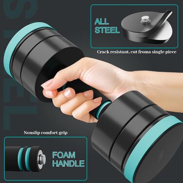 Набір гантелей Dripex, регульовані гантелі 2 шт. зі сталі, вага 2.5 кг x 2, 5 кг x 2, 10 кг x 2, короткі гантелі для дому (2 x 10 кг)