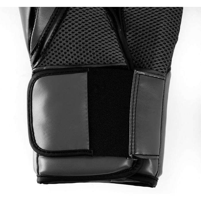 Боксерські рукавички Everlast Elite 2: для спарингу, роботи з манекеном та відбивання, клямка, ергономічна конструкція, роздільний піноспонж, оригінальні чорно-сірі, 10OZ