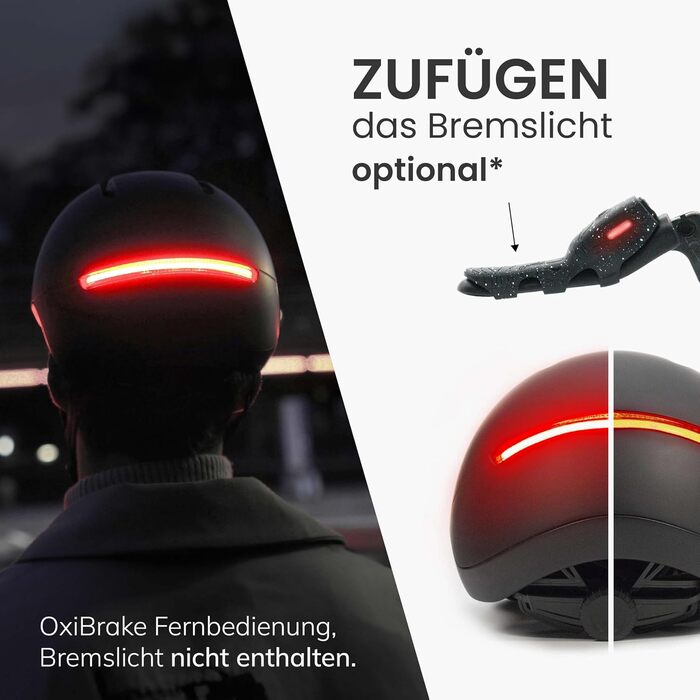 Life Helm від Overade: шолом для велосипеда та скутера з LED-підсвічуванням та пультом дистанційного керування, універсальний розмір, колір Slate Black