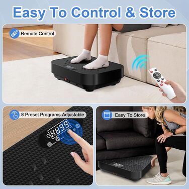 Вібраційна платформа для фітнесу Aolawco з тренувальними гумками, 99 рівнів інтенсивності, для дому, для м'язового розвитку та зняття стресу