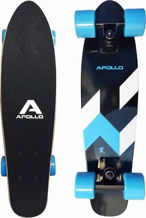 Скейтборд Apollo Fancy Vintage Mini Cruiser 22.5'' з дерев'яною декою, для дітей від 8 років, з LED колесами або без, повністю зібраний