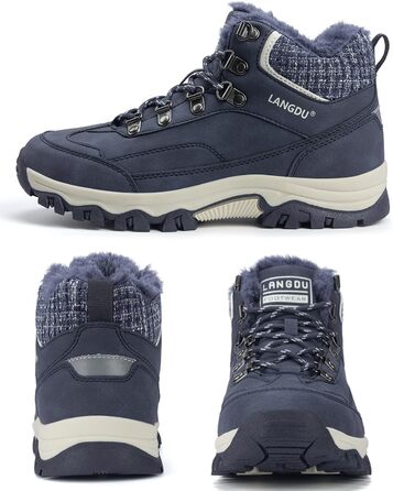 Зимові черевики для жінок, снігоступи, антиковзаючі чоботи, зимові черевики 37-42 EU (41 EU, блакитні)