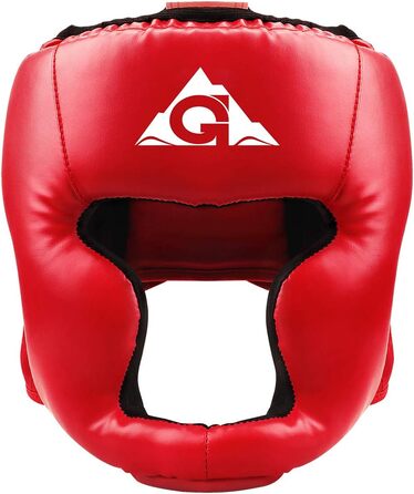 Боксерський шолом для дітей та дорослих, PU шкіра, для MMA, кікбоксингу, муай-тай, карате, тхеквондо, спарингу, розмір L, червоний