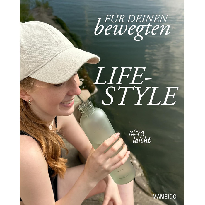 Фляга для води MAMEIDO 1 л з позначкою часу, для спорту, фітнесу, офісу, BPA free, колір Desert Sage Gold