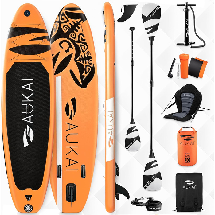 Надувна SUP дошка AUKAI PRO 320cm | 2в1 з каяком | Комплект з аксесуарами | 5 років гарантія