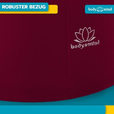 Подушка для медитації та йоги Body & Mind, 18 см, знімний чохол, дихаючий наповнювач