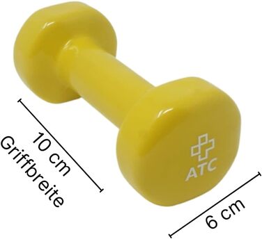 Вінілові гантелі ATC Handels GmbH 1,5 кг, набір 2 шт для фітнесу, аеробіки, реабілітації та тренувань