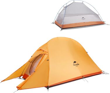 Намет Naturehike Cloud Up 1 - ультралегкий намет для 1 особи, 4 сезони, оранжевий (210T)