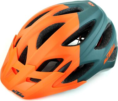Велошолом KTM Factory Character 2021 з магнітною застібкою Fidlock, помаранчево-матовий/петрол, розмір 54-58 см