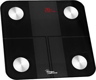 Вага для тіла Newgen Medicals 14-в-1 з аналізом складу тіла, Bluetooth, App, розпізнавання користувача (для ванної кімнати, для літніх людей)