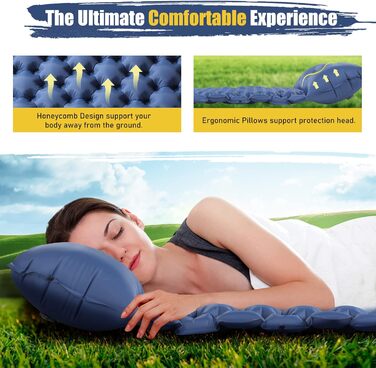 Килимок для кемпінгу Elegear Isomatte 2 особи, надувний, 120x200 см, для туризму та відпочинку на природі