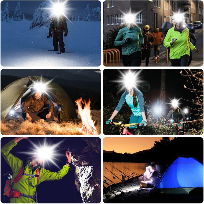 Фронтальний ліхтар Flintronic LED з акумулятором USB, COB, 90° поворотний, Zoom, 3 режими, 800 люмен, IP64, для бігу/велосипеда/риболовлі/кемпінгу (2 x 18650, зелений, 7 режимів, 2000LM)