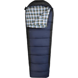 Спальний мішок Redcamp Baumwoll-Flanell для кемпінгу, 3 сезони, теплий та комфортний, вага 2/3/1.8 кг, колір Marineblau (синій)