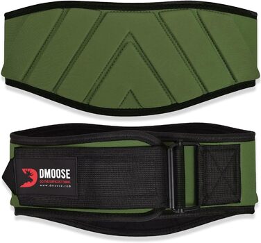 Пояс для важкої атлетики DMoose з системою самоблокування - для чоловіків та жінок - для фітнесу, важкої атлетики, бодібілдингу, кросфіту (зелений, обхват талії 93-101 см (Large))