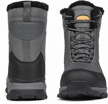 Чоловічі зимові чоботи Shulook, водонепроникні, утеплені хутром, для трекінгу та хайкінгу, з антиковзкою підошвою (46 EU, сірі)