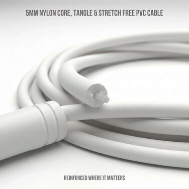 Стрибальний скакалка для дорослих Elevate Speed Rope, 5 мм, регульована довжина 3 м, чорно-біла