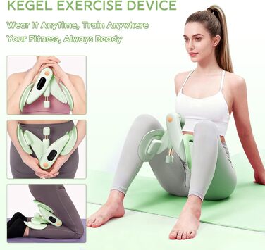 Тренер для впрас для тазового дна для жінок, обладнання для тренування тазового дна, безпечний обертання на 360°, плавне регулювання ваги 7-16 кг, обладнання для фітнесу для дому, зелений, без лічильника