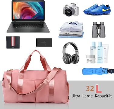Спортивна сумка KYYLZ 33L з відділенням для взуття і вологих речей, дорожня сумка-рюкзак для чоловіків і жінок, для спорту, фітнесу, басейну, йоги, ручна поклажа, зелена