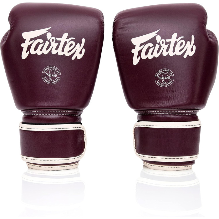 Боксерські рукавички Fairtex BGV16 з натуральної шкіри для Муай Тай, каштанові, 16 унцій