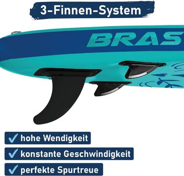 SUP дошка BRAST Primo Summer надувна 320x81x15 см: комплект з аксесуарами (весло, насос, ліш, ремкомплект)
