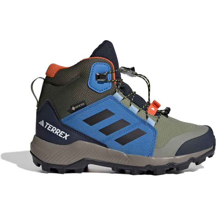 Дитячі трекінгові черевики Adidas Terrex Mid Gore-TEX для дітей (5.5 UK, Tent Green Core Black Ray Blue)