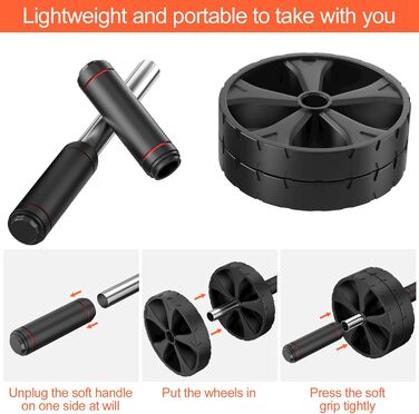 Ролер для пресу та тренажер для живота з колінним килимком, для дому. Ідеально для тренування спини, плечей та пресу