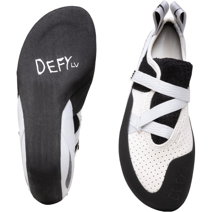 Кріпимо-скальний взуття EVOLV Defy LV для початківців: боулдеринг та індоор-альпінізм, сірий/білий, 38.5 EU