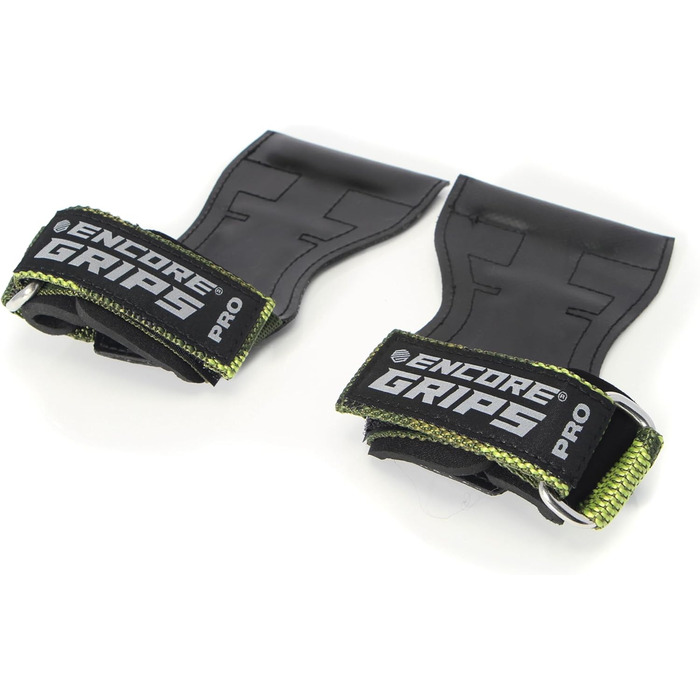 Лямки для силових тренувань та бодібілдингу Grip Pads з технологією обмотки та підтримкою долоні, колір зелений камуфляж (розмір L)