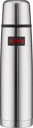 Термос Thermos Light & Compact 1 л, нержавіюча сталь, ізольована пляшка з чашкою, червоний, тримає тепло 12 годин / холод 24 години, герметичний, без BPA, підходить для миття в посудомийці