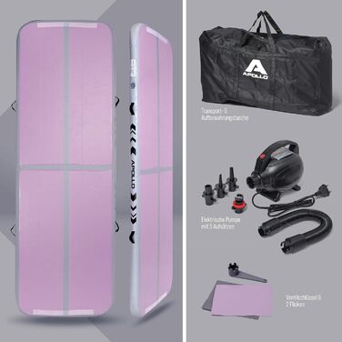 Надувний гімнастичний мат Apollo Air Mat Pro для дорослих і дітей, довжина 3м/4м, для дому та вулиці, акробатичний килимок для тренувань