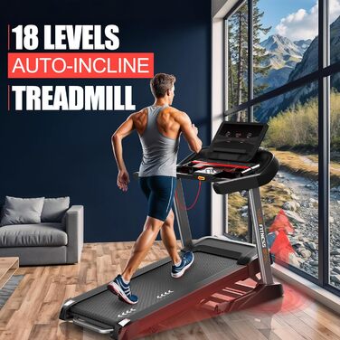 Біговий тренажер CharonFit T800: складний, потужний, до 160 кг, 20 км/год, з монітором, для дому