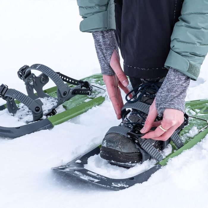 Снігоступи outdoorer SnowClimber M 25'' із підйомною п'ятою та кріпленням, для активних прогулянок, зелені