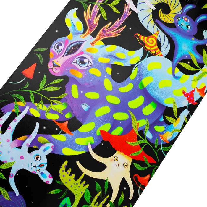 Класичний скейтборд OLLIE зі світловідбиваючим принтом, колеса 92A, підшипники ABEC3, Spokey