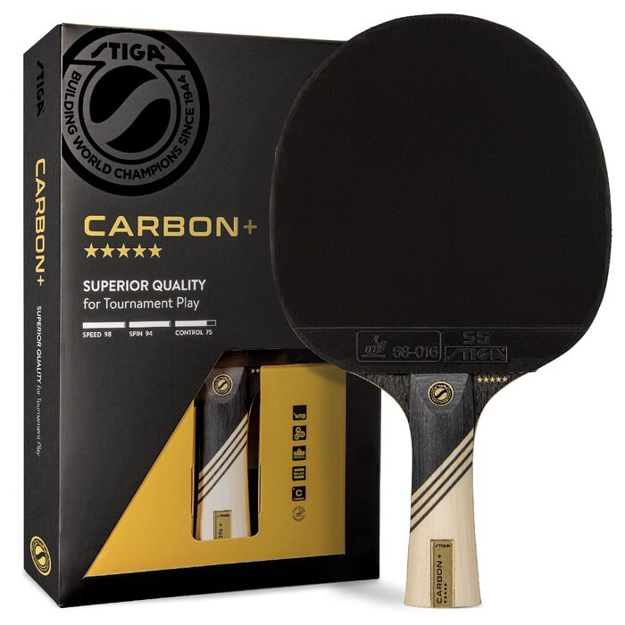 Ракетка для настільного тенісу STIGA Carbon+ (7 шарів, карбон, червона) - професійна для турнірів