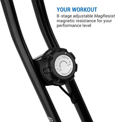 Capital Sports Azura Heimtrainer: Складний велотренажер для дому з магнітним опором та підставкою для планшета, чорний