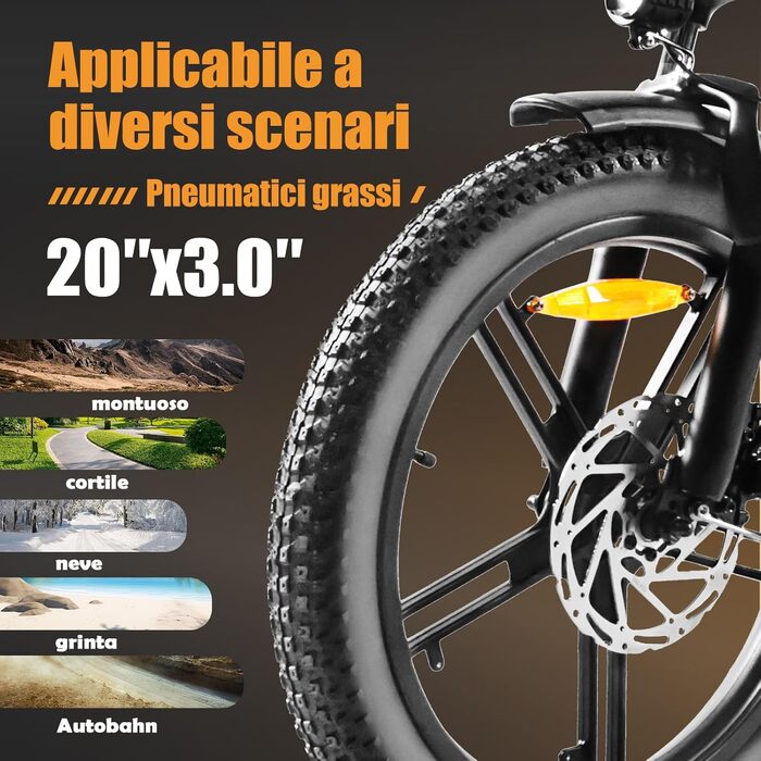Електровелосипед KAISDA складаний 20 дюймів Fatbike, 36V 20.8Ah подвійний акумулятор, 90 км запас ходу, вантажопідйомність 150 кг, для снігу, міста, пляжу, вага 33 кг, водонепроникний
