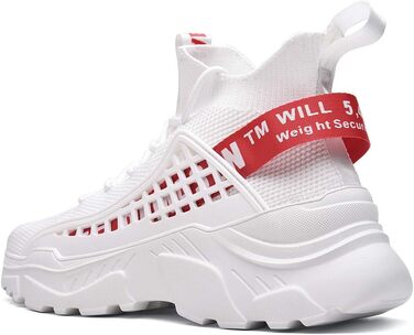 Чоловічі кросівки FUSHITON: дихаючі спортивні, легкі, повсякденні, для вуличної бігуни, мода, фітнес (47 EU, Білий)