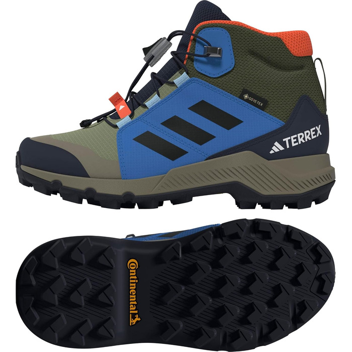 Дитячі трекінгові черевики Adidas Terrex Mid Gore-TEX для дітей (5.5 UK, Tent Green Core Black Ray Blue)