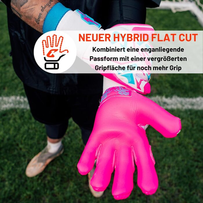 Воротарські рукавички CATCH&KEEP Profi для дорослих - максимальне зчеплення - преміум модель - футбол - Octopus Grip (ViVor Wild Pink, 12)