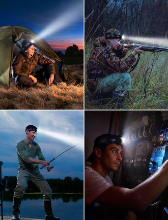 LED налобний ліхтар з акумулятором, USB, з червоним світлом, 5 режимів, водонепроникний IPX4, для дітей та дорослих, надпотужний, для риболовлі, бігу, кемпінгу, з USB кабелем