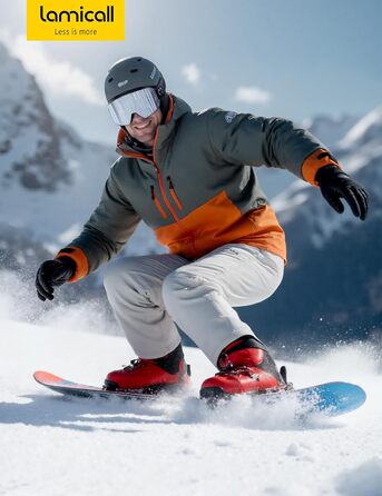 Ламікал - скі-маска для жінок та чоловіків, сноуборд маска з антизапітніючою технологією, дзеркальна, для носіїв окулярів, захист від сонця UV400, чорний каркас, блакитне скло (VLT: 11%)