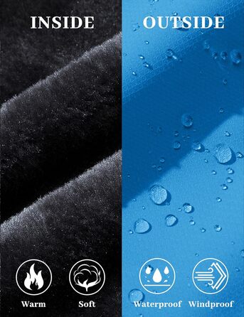 Зимова куртка MAGCOMEN для жінок: тепла флісова парка, кімоно, куртка для сноуборду, водонепроникна, вітрозахисна (M, Синій, Чорний)