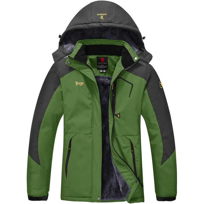 Жіноча зимова куртка YSENTO: водонепроникна, софтшелл, флісова, функціональна з капюшоном, білий (S, зелений)