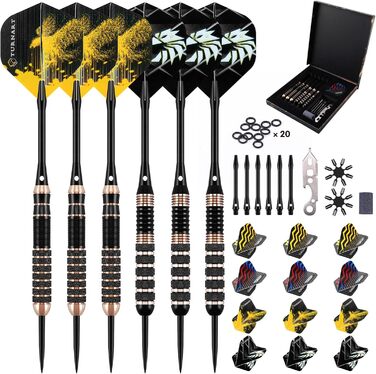 Дарти Turnart Metallspitze Set - Професійний набір дротиків 6 шт (22/24 г) з латунними корпусами та сталевими наконечниками