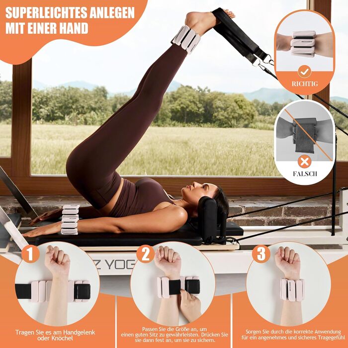 Важкі манжети для ніг BECOJADDE 0.45/0.9 кг - набір 2 шт. для тренувань ніг та рук. Підходять для бігу, кардіо, аеробіки та силових вправ.