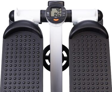 Еліптичний тренажер PEARL Sports Mini-Stepper з комп'ютером, дисплеєм та гумовими стрічками, до 100 кг. Для дому, фітнесу, пресування живота