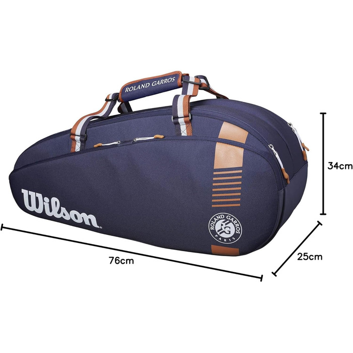 Сумка для тенісу Wilson Roland Garros Team 6 Navy/Clay - оригінальна, для 6 ракеток