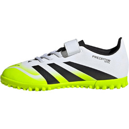 Дитячі футбольні бутси adidas Predator Club Hook-and-Loop для гри на траві, розмір 28 EU, білий/чорний/лимонний, унісекс