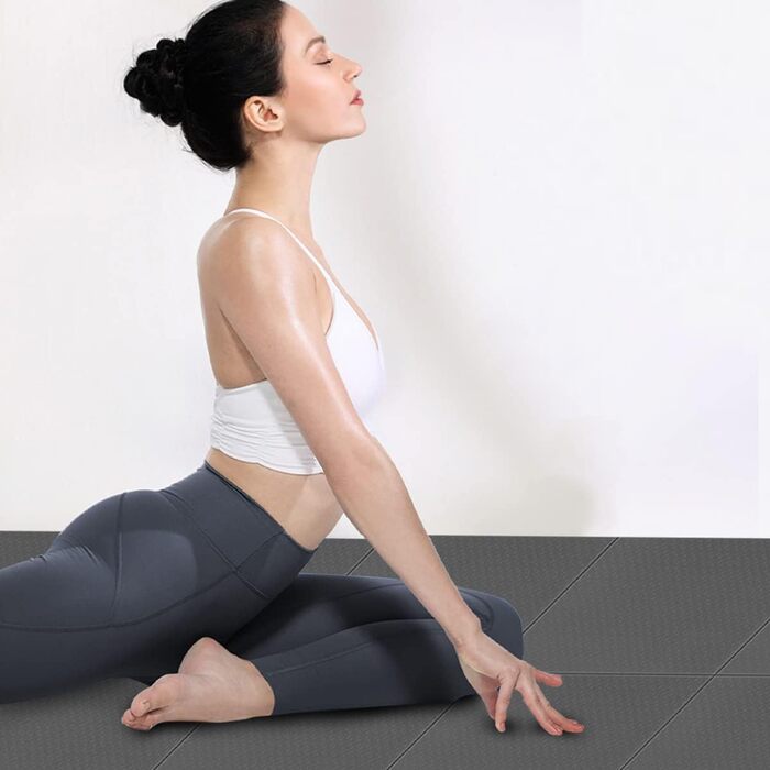 Складаний йога-мат MAXYOGA з екологічного TPE, 183×61×0,6 см, нековзний, чорний