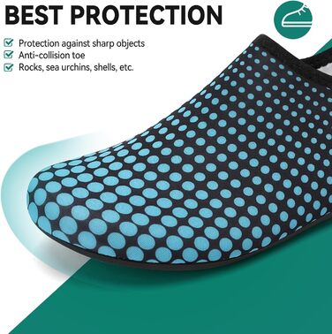 Чоловічі та жіночі аквашузи для плавання, йоги та відпочинку на пляжі. Швидко сохнуть, неслизькі, легкі (43 EU, Синій G995)